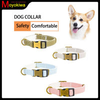 Solid Collar for a Dog collar Frabic Cotton Comfortable Safety Quick Release Collars With Metal Adjustable Buckle Pink Chihuahua