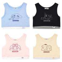 Sanrioed Y2K สลิง Kawaii Cinnamoroll Kuromi การ์ตูนพิมพ์เสื้อกั๊กเสื้อ Melody ของฉันแขนกุดอะนิเมะสาวผู้หญิงเสื้อผ้าฤดูร้อน