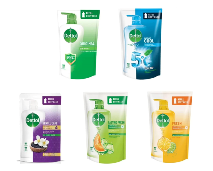 DETTOL Shower Gel Body Wash Refill Pack Original/ Cool/Gentle Care