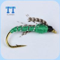 TT GLASSES 10 #12 # เหยื่อตกปลาบิน หนอนขนแกะ Rown caddis Nymph Fly เหยื่อตกปลาเทราท์ ของใหม่ ร่างกายสีดำ หนอนล่อขนสัตว์ ตกปลาบินตกปลา