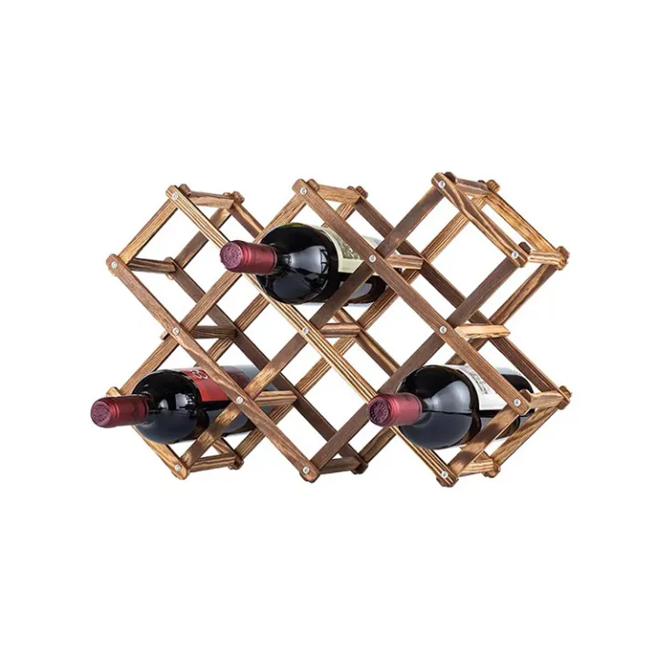 Wine Rack Wooden Bottle Rack Foldable Wine Rack Bar Display Rack Folding Wooden Storage Box