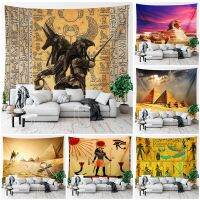 Egyptian Tapestry Aesthetic Room Decor Ancient Mythology Character Pyramid Scenery Tapestry Wall Hanging Bedroom Home Decoration Knitting  Crochet