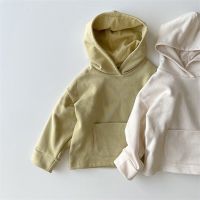 -L Family Matching Autumn Spring Cotton Clothes Mommy and Me Long-sleeve Oversize Top Outfit With Big Pocket Family Look