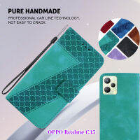 เคสหนังแบบฝาพับสำหรับ OPPO Realme C33 C31ที่ใส่การ์ดแบบนูนกรณีโทรศัพท์แบบดิจิตอลไลท์เคสหนังโทรศัพท์มือถือ