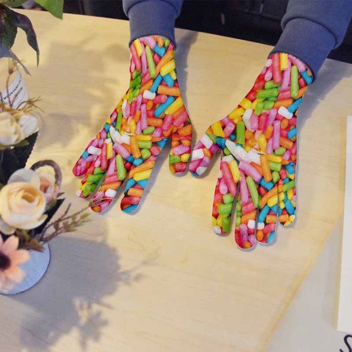 new-adult-knitted-mittens-color-skiing-gloves-food-donut-burger-working-garden