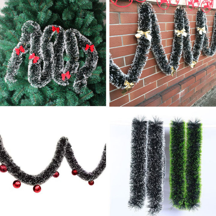 mzd-merry-christmas-2ชิ้น-เซ็ต2m-christmas-garland-home-party-wall-door-decor-เครื่องประดับต้นคริสต์มาส-tinsel-strips-พร้อม-bowknot-party-supplies