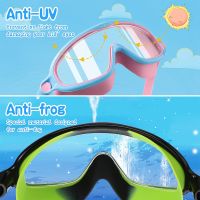 แว่นตาว่ายน้ำ Anti-Fog Anti-UV Wide View แว่นตาว่ายน้ำสำหรับเด็ก3-15