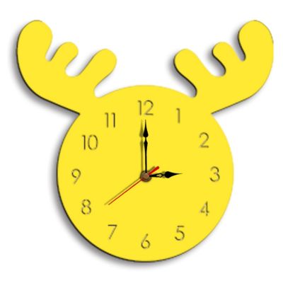 Nordic Style Elk Wall Clock Silent Home Decoration Accessories Stickers Wall Decor