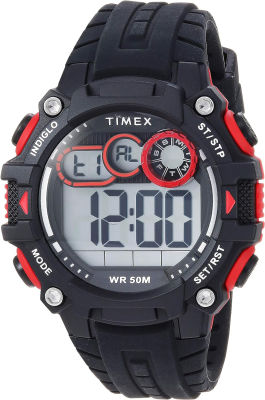 Timex Mens Big Digit DGTL 48mm Watch Black/Gray/Red