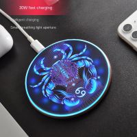 For iPhone 30W Qi Wireless Charger 14 13 12 11 Pro XS Max Mini XR Induction Fast Wireless Charging Panel for Samsung S22 S9 S10