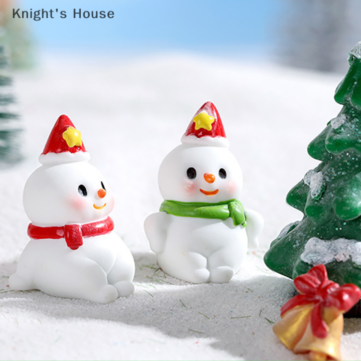 knights-house-บ้านตุ๊กตาเรซินตุ๊กตาหิมะขนาดเล็กตกแต่งคริสต์มาสสำหรับประดับบ้านภูมิทัศน์ไมโครของตกแต่งปีใหม่