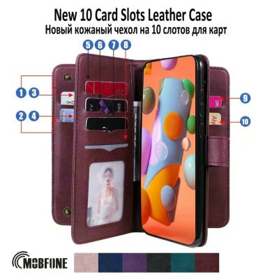Retro Leather Case For OPPO A3S A5S A31 2020 Wallet Book NEW 10 Card Slots Flip Stand Phone Soft Cover OPPO AX5S AX7 A7N Bag