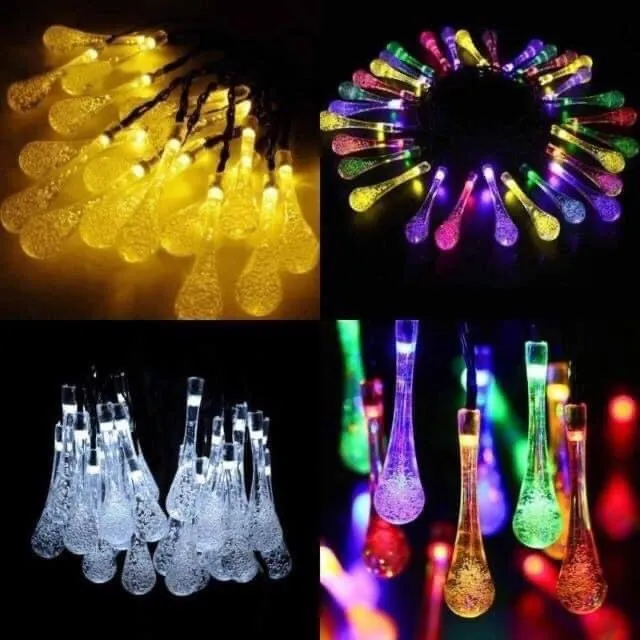 Solar 30LED Water Droplets Christmas LED Lights String Lazada PH