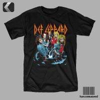 Hot sale DEF LEPPARD BAND graphic Mens 100% Cotton Round Neck Short Sleeve T-Shirt  Adult clothes