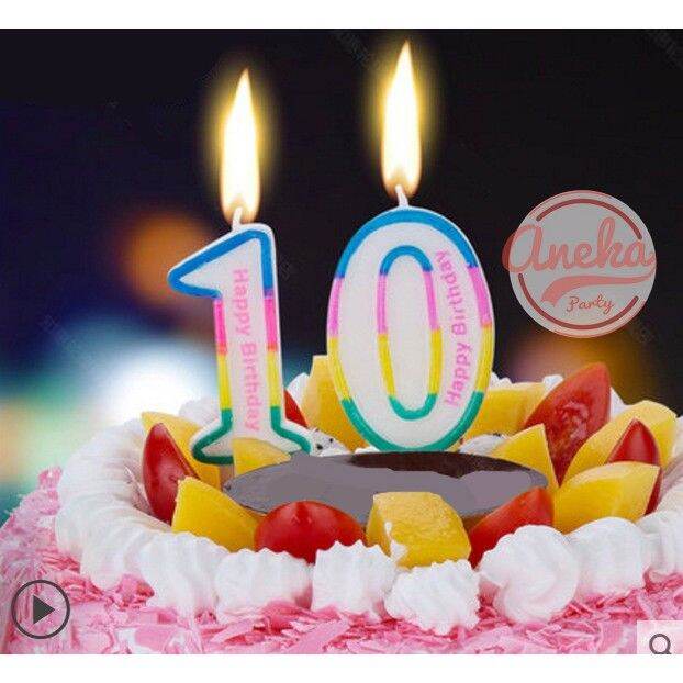  Foto zu lilin angka pelangi / lilin angka warna warni HBD / lilin angka unik 