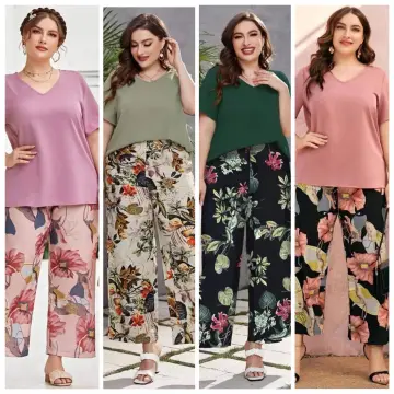 plus size fashion terno set for women ( top and pants )