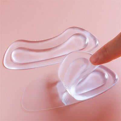 2PCS Fashion Silicone Gel Women Heel Inserts protector Foot feet Care Shoe Insert Pad Insole Cushion Massage Rear Foot Sticker Shoes Accessories