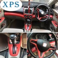 Xps สำหรับ Honda City 2009-2014ตรงกลางภายในแผงควบคุมที่จับประตู3D/5D สติกเกอร์ไฟเบอร์คาร์บอนสติ๊กเกอร์แต่งรถอุปกรณ์เสริม