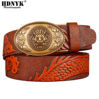 High Quality Real Leather Mens belt Genuine Luxury nd Designer Leather Strap Fashion Automatic Belt Gold and Sliver Buckle