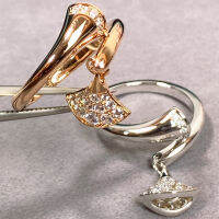 กระโปรงชั้นสแกลลอปแหวน18-Karat กุหลาบทองแหวนสามสี