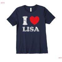 เสื้อยืดกีฬา Distressed Grunge Worn Out Style I Love Lisa Premium T-Shirt Popular T-shirts  VTHQ