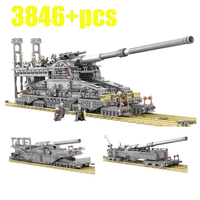 3846 Pcs Building Blocks 10005 German 80cm Railway Gun – Kids Toys