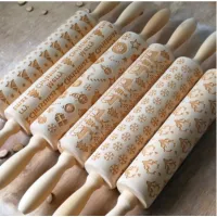 Christmas Embossing Rolling Pins Biscuit Rolling Pin Christmas - Embossing Wooden - Aliexpress