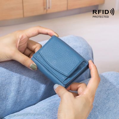 RFID small wallet ladies leather coin purse wallet mini short female wallet Japanese style