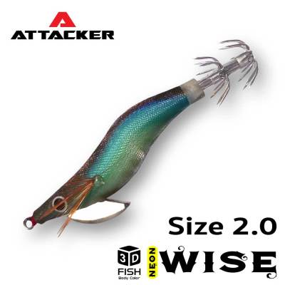 โยกุ้ง 3D ตกหมึก ATTACKER รุ่น WISE เรืองแสง ขนาด 2.5