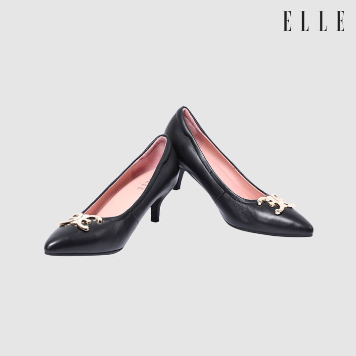 elle-shoes-รองเท้าส้นเข็ม-lamb-skin-comfy-collection-สีดำ-elb002