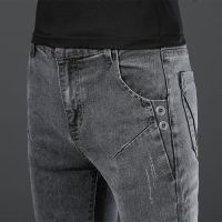 [A Motion]New Men Streetweargrayfit Jeans Trousers Male SimpleCotton High QualityStraight Denim Pants