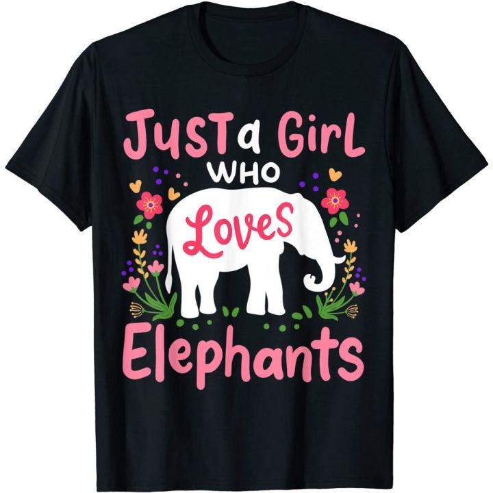 2023-hottshirt-elephant-t-shirt-พร้อมสำหรับการจัดส่ง-เสื้อยืดสีพื้นคอกลม-elephant-just-a-girl-who-loves-elephants-lover-gift-t-shirt-discount-elephant-รูปแบบที่น่าสนใจ