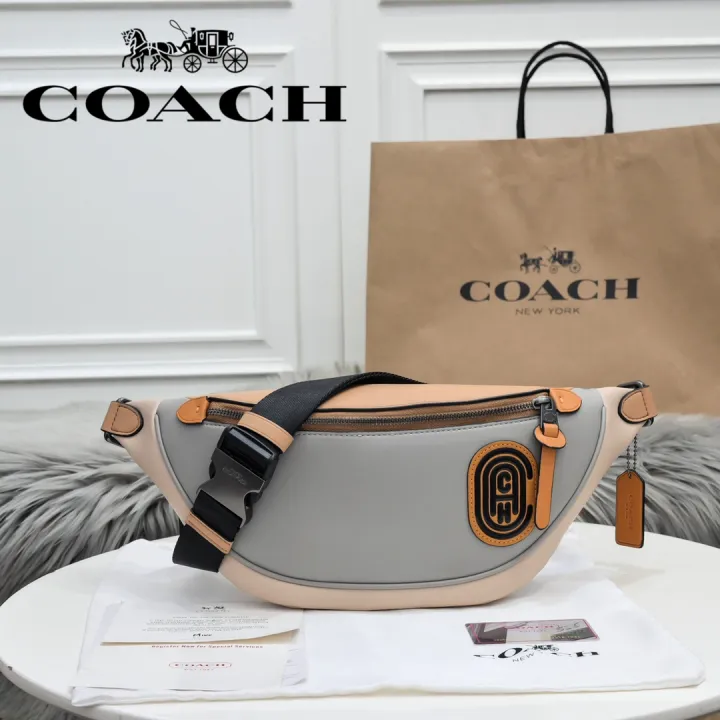 Coach new waist bag men casual messenger bag chest bag smooth leather  trendy large-capacity limited time buy 78899 | Lazada PH