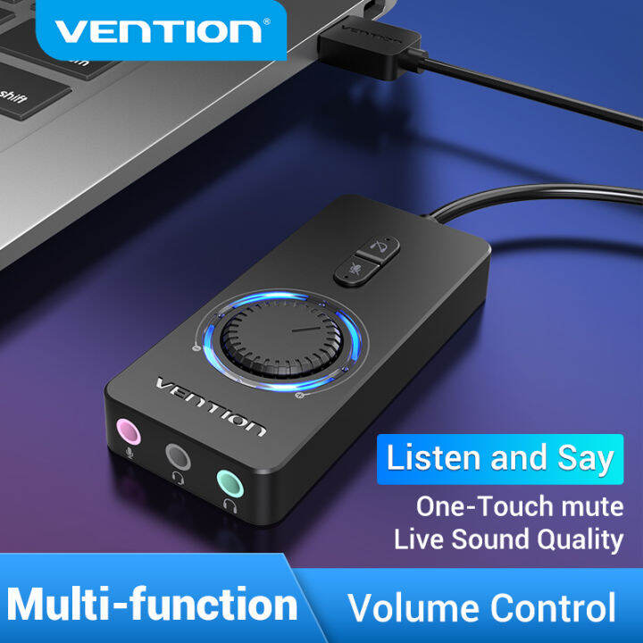Vention อะแดปเตอร์การ์ดเสียง External Sound Card USB to 3.5 Jack USB หู