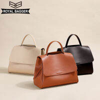 HOT”Royal Bagger ใหม่แฟชั่นกระเป๋าแท้หนังวัว Elegant Simple กระเป๋าสะพายเอนกประสงค์สุภาพสตรี Crossbody