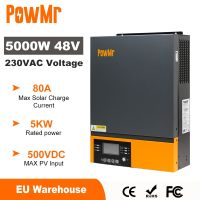 5KW 5KW 48V 220-240V Powmr อินเวอร์เตอร์ตัวแปลงพลังงานแสงอาทิตย์แบบผสม48V 220V ปิดตารางอินเวอร์เตอร์เพียวไซน์เวฟ5000W พร้อม MPPT 80A ตัวควบคุมที่ชาร์จแสงอาทิตย์ USB พอร์ต