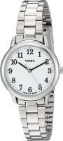 Timex Womens Easy Reader Stainless Steel Bracelet Watch Silver-Tone/White