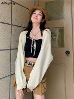 ✌۞ Thin Cardigan Sun-proof Cropped All-match Street Wear Vacation Lace-up Ins