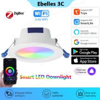 Tuya Zigbee สมาร์ท LED ดาวน์ไลท์ RGB WiFi โคมไฟเพดานสมาร์ทชีวิต APP ระยะไกล Dimmable Timing การควบคุมเสียงสำหรับ Alexa อลิซ