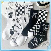 【hot sale】☽❇◄ D19 Socks woman ins tide all-match high-value fried street socks in autumn personality sports white stockings college style