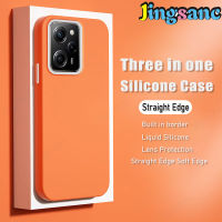 Jingsanc สำหรับ Xiaomi POCO X5 Pro 5G/POCO X5 5G เคสโทรศัพท์ของเหลว3 In 1 TPU นิ่มสีลูกกวาดปลอกซิลิโคนเลนส์รวมทุกอย่างกันกระแทกฝาหลัง Poco X5 Pro 5G/X5 5G