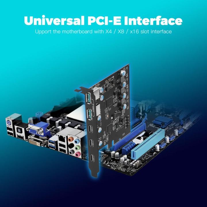 pcie-อะแดปเตอร์-x4ไป-usb-3-2-20อะแดปเตอร์-gbps-usb-usb-gen2-usb3-2-3x-และ2x-tpyc-c-เกื้อหนุนหน้าต่าง7-8-10-32-64บิต-10-8-2-mac-os