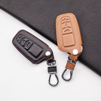 ◈☁✢ Leather Car Key Cover For Toyota Camry Prado 2017 2018 CHR Prius Corolla RAV 4 Key Shell Case 3 Buttons Carrying Remote