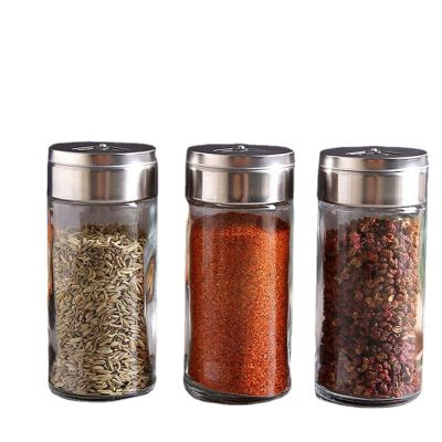 1set Classic Glass BBQ Pepper Salt Jar Kitchen Seasoning Box Household Seasoning Bottle Container Set