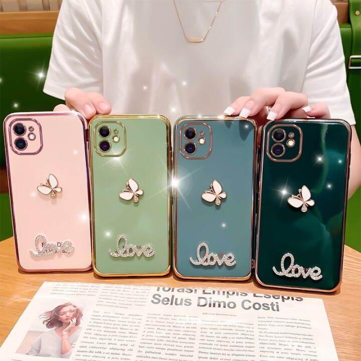 เคสโทรศัพท์สําหรับ-iphone-14-13-12-มือถือแบบนิ่ม-กันกระแทก-ลายผีเสื้อ-แวววาว-หรูหรา