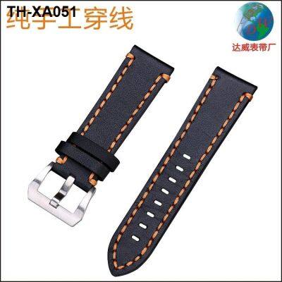 ⌚✐✻♟ (Substitute) Mens leather watch strap waterproof with hand threading direct sales