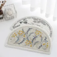 ✓ Semicircle Floral Flower Shower Mat Microfiber Bathtub Floor Door Entrance Mats Pet Rug Doormat for Bathroom Tapis Salle De Bain