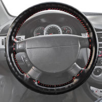 Genuine Leather Braid Car Steering Wheel Cover With Needles Thread Automobile Cowhide Braiding for 38 CM 15 Inch Steering Wheel