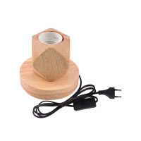 Hcnew Retro Wood Table Lamp E27 Socket Desk Lamp Base Holder EU Plug 220V 110V Bedside Lamp Decor Wooden Base Table Light