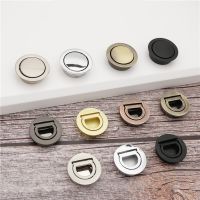 New Hidden Door Handles Stainless Steel Recessed Invisible Handle Wardrobe Tatami Disk Room Round Ring Handle Flip Pull